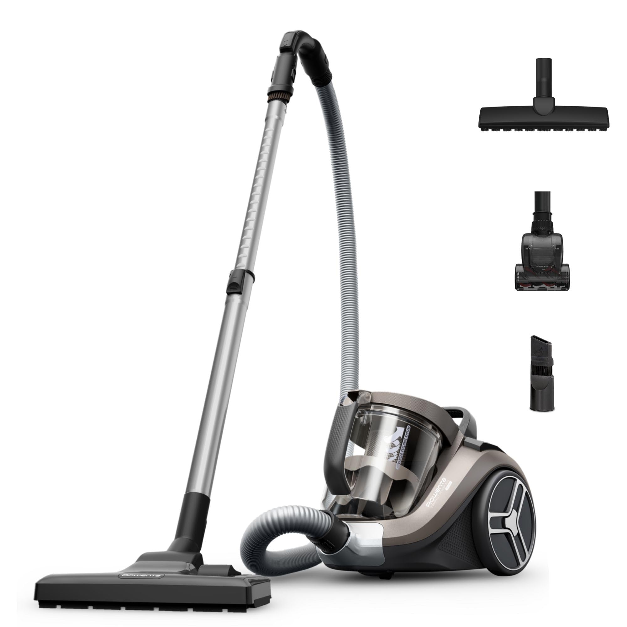 Rowenta Compact Power XXL - Aspiradora sin bolsa, motor de bajo consumo, 900 W, filtración ciclónica avanzada de 3 niveles, depósito de suciedad extragrande de 2,5 L, compacta, animal care, RO4B50