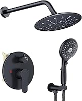Vista 11 de SunCleanse Sistema de grifo de ducha de lluvia, combo de cabezal de ducha de 8.5 pulgadas con juego completo de ducha de mano de 7 ajustes