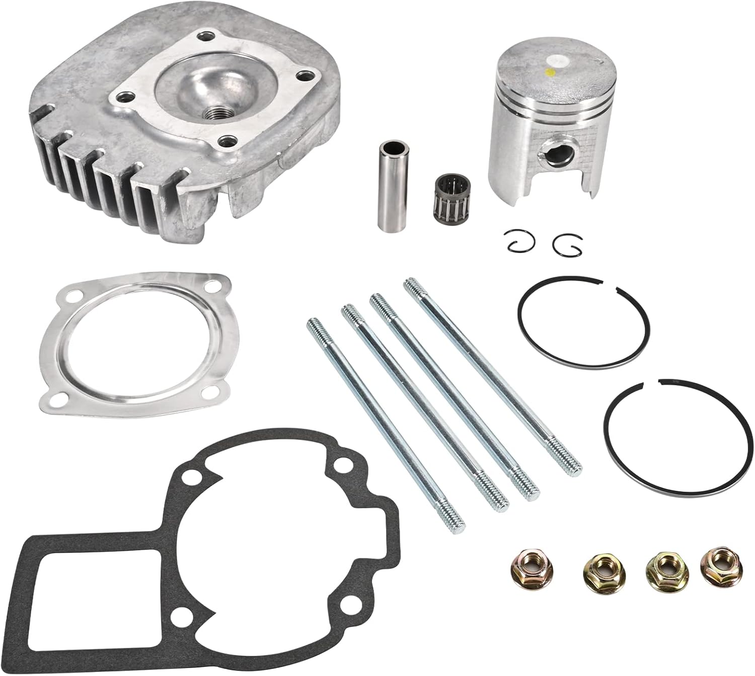 50mm Cylinder Piston Ring Kits Gaskets Cylinder Gasket Head Kit Compatible with Suzuki QuadSport LT80 Kawasaki KFX80 11210-40B01 11111-40B00 1987-2006