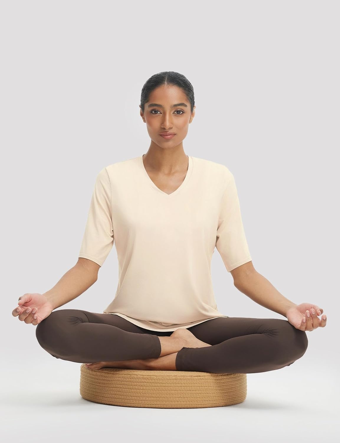 BALEAF Womens Half Sleeve Athletic Shirts V Neck Elbow Short Sleeve Workout Tops UPF 50+ Sun Protection UV Yoga Running - Image 7