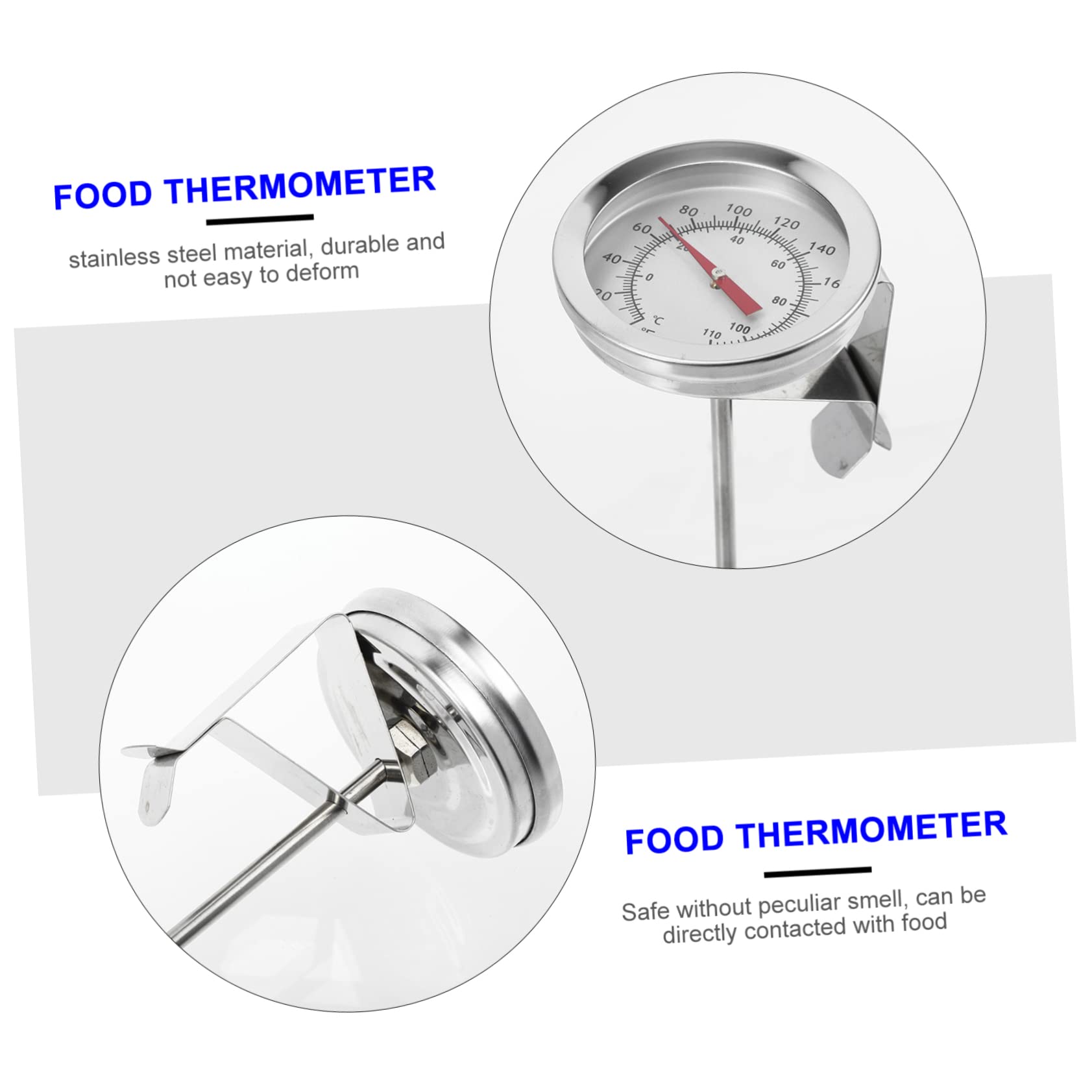 Termómetro De Acero Inoxidable Para Alimentos Termómetro Para Freír Con Lectura Instantánea Para Cocinar y Asar