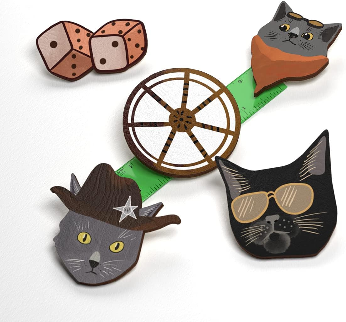 5 PCS Brooch Wooden Pins Set | Cute Badges Pack | Lapel Pin Buttons Jewelry Accessory | Occasion Stylish Charms Decoration | Aesthetic Brooches for Backpack Bookbag Bag Jacket Hat Clothes for DIY | Perfect Gift for Kids Teens Girls Boys Women image 2