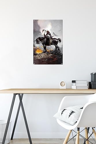 Miniatura 6 de Trends International Frank Frazetta - Póster de pared de Death Dealer 1, 14.72 x 22.37 pulgadas, paquete de póster premium y alfiler