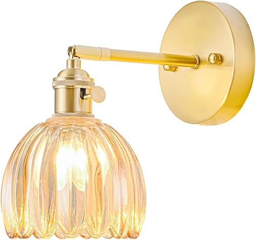 Miniatura 33 de Juego de 2 apliques de pared enchufables, apliques de pared vintage con pantalla de cristal transparente de tulipán, aplique de pared