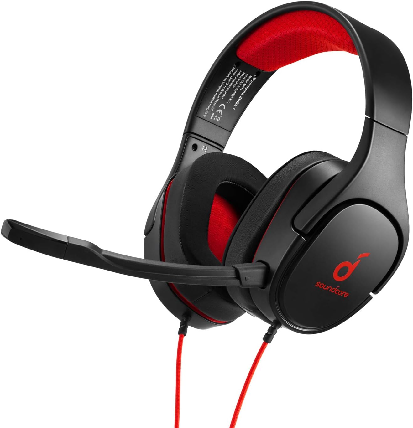 Anker Soundcore Strike 1 Gaming Headset, Stereo Sound +, Sound Enhancement for FPS Games, Noise Isolating Mic, and Cooling Gel-Infused Cushions, Gaming Headset Compatible with PS4, and PC