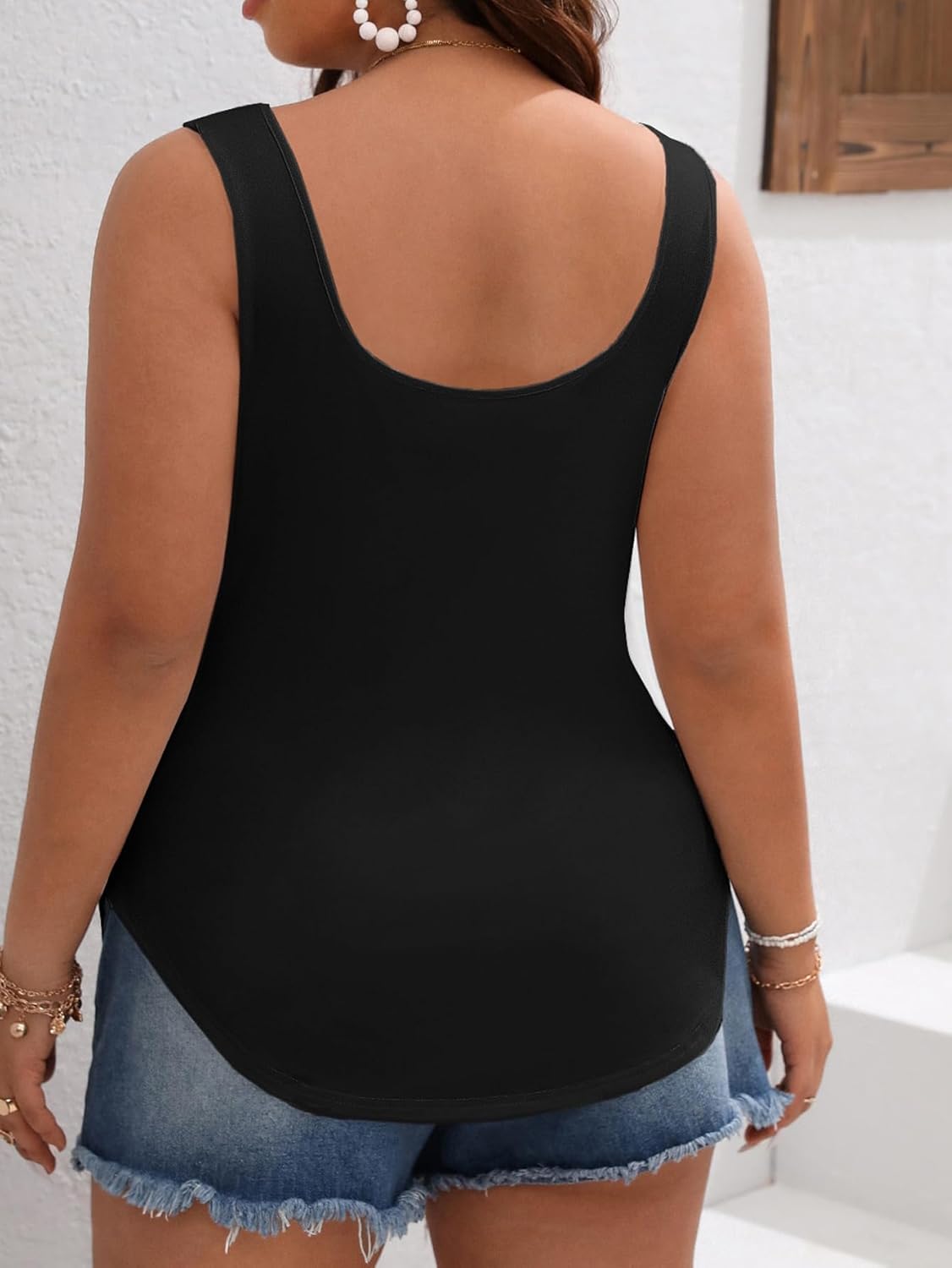 SOLY HUX Women's Plus Size Tops Crisscross Sleeveless Summer Vacation Tunic Tank Shirts - Image 4