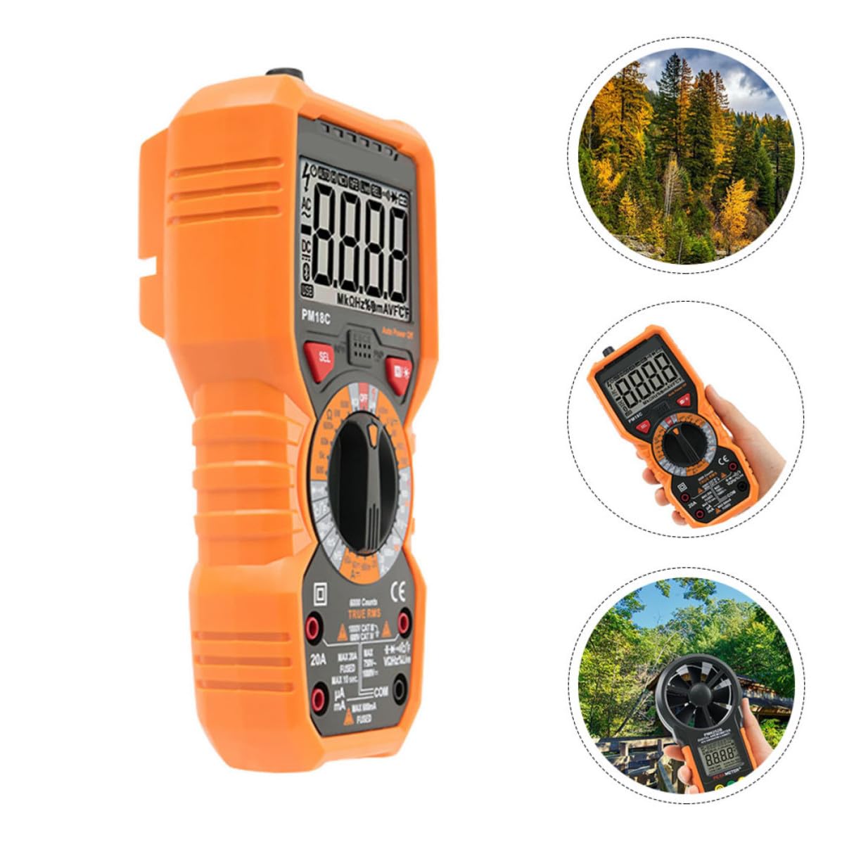 COHEALI Multimetro Digitale Portatile ad Alta Precisione Funzione Auto Multitester, Strumento di Misura Handheld Pratico e Sicuro in Materiale Abs e Pvc