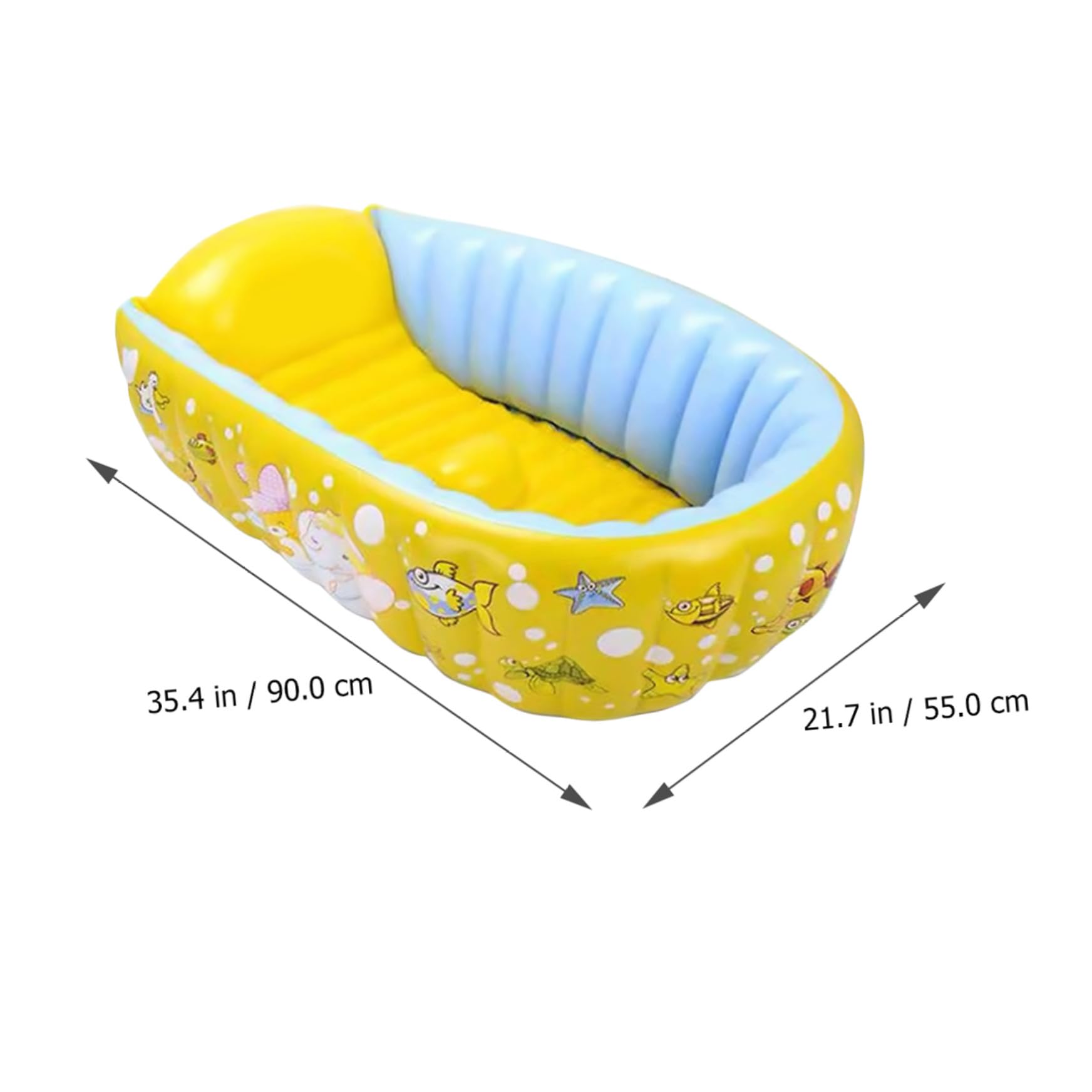 Vaguelly Bassin Gonflable pour Bébé en Pvc Motifs Dessin Animé, Pratique et Sécurisé pour Bain Intérieur et Extérieur, pour Garçon et Fille