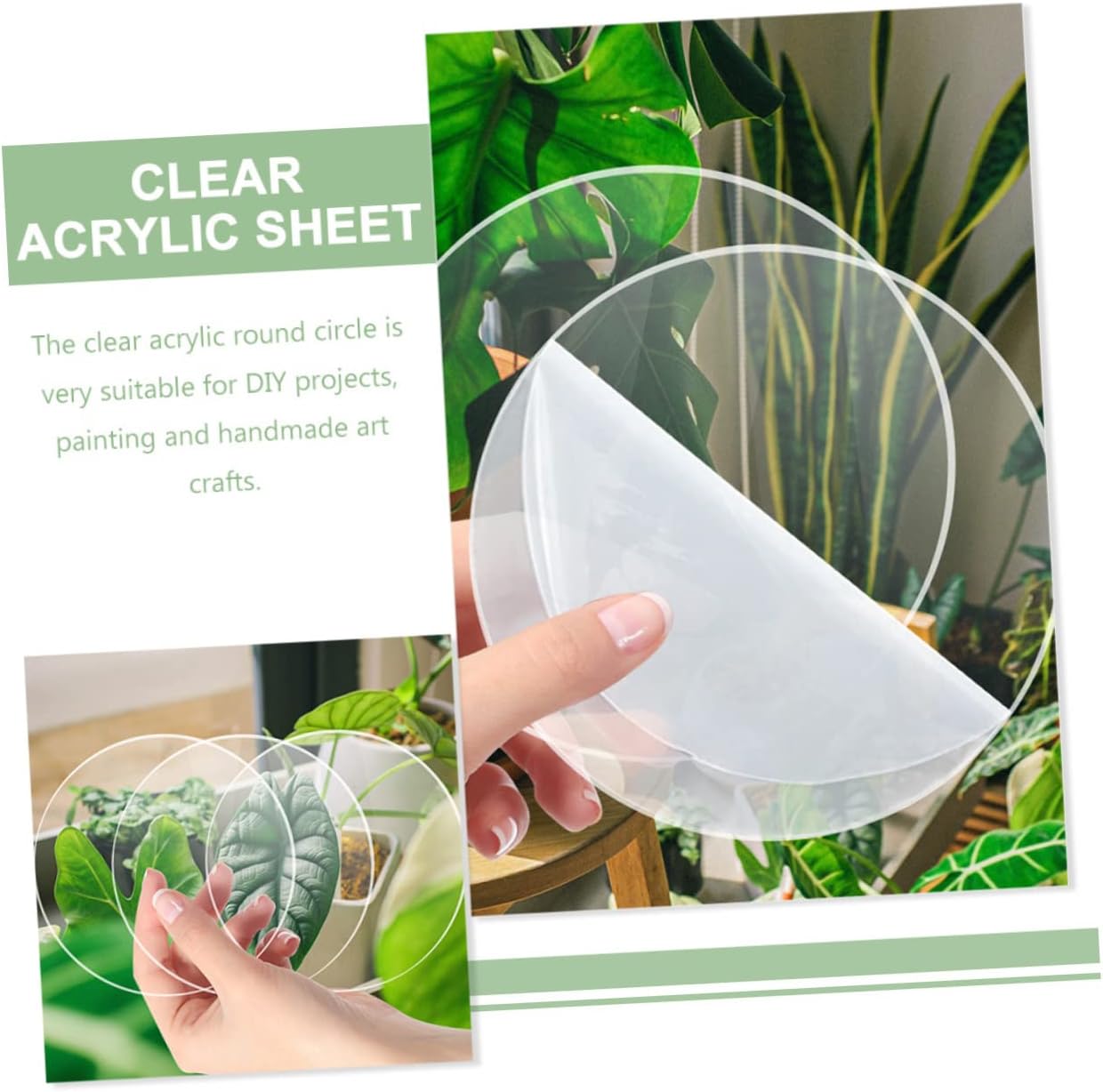HOMSFOU 20pcs Acrylic Discs Round Blanks for Crafts Painting and Decorations Thickness No