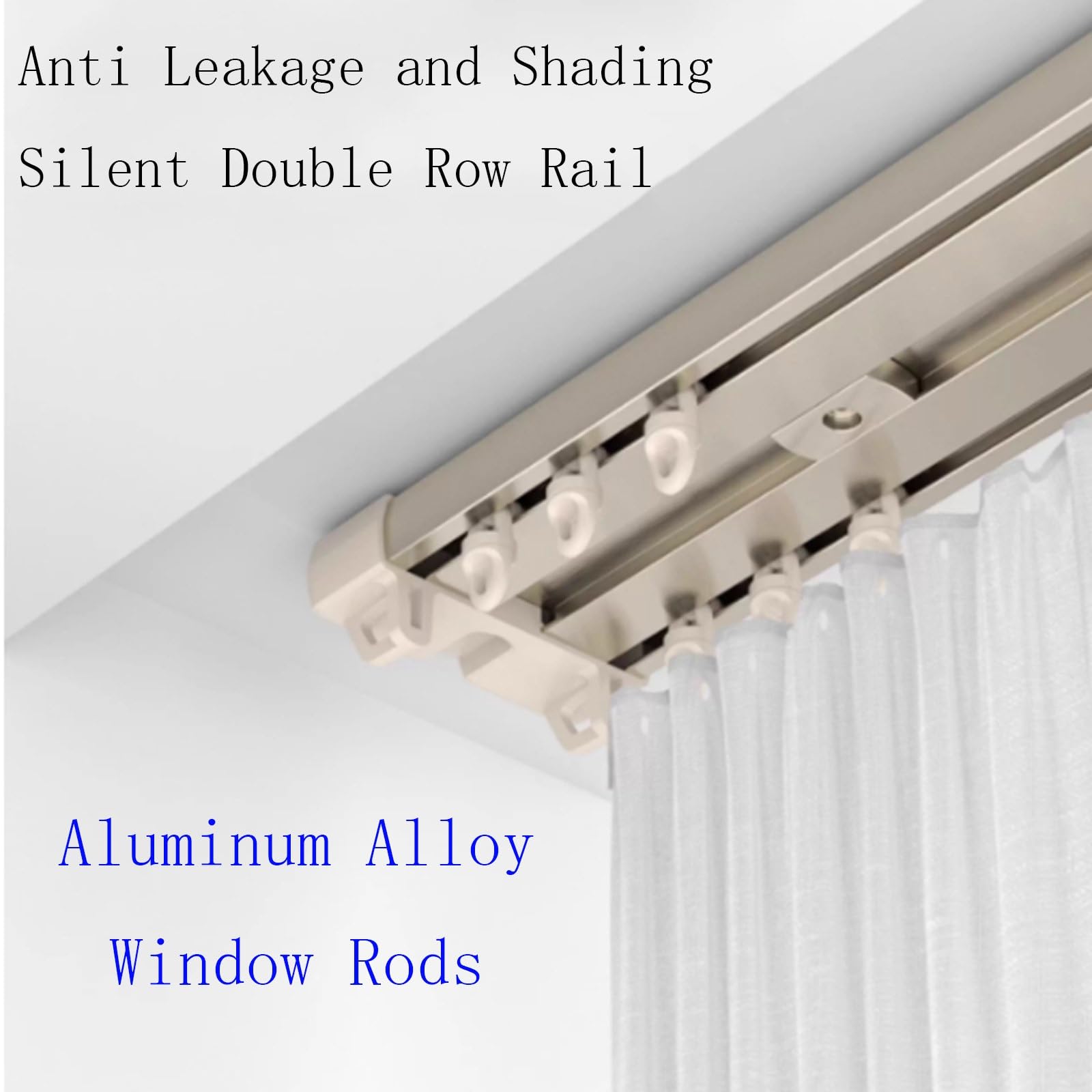 Gardinenschiene, Bistrogardinenstangen, Cafehausstange für Store Schrank Fenster Küche Gardinen Scheibengardinen Balkon Arbeitszimmer(White,(4.9 ft)1.50 m)