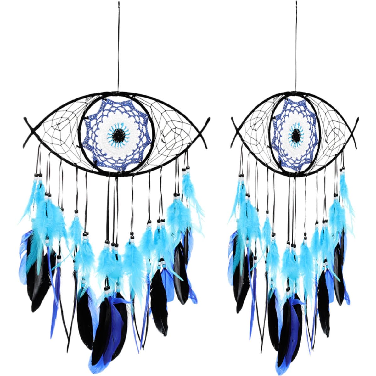 Abaodam 4 Piezas Atrapasueños de Habitación Doble Capa de Plumas, Adorno Colgante para Pared del Dormitorio Que Captura Sueños Hermosos y Aleja los Malos Sueños