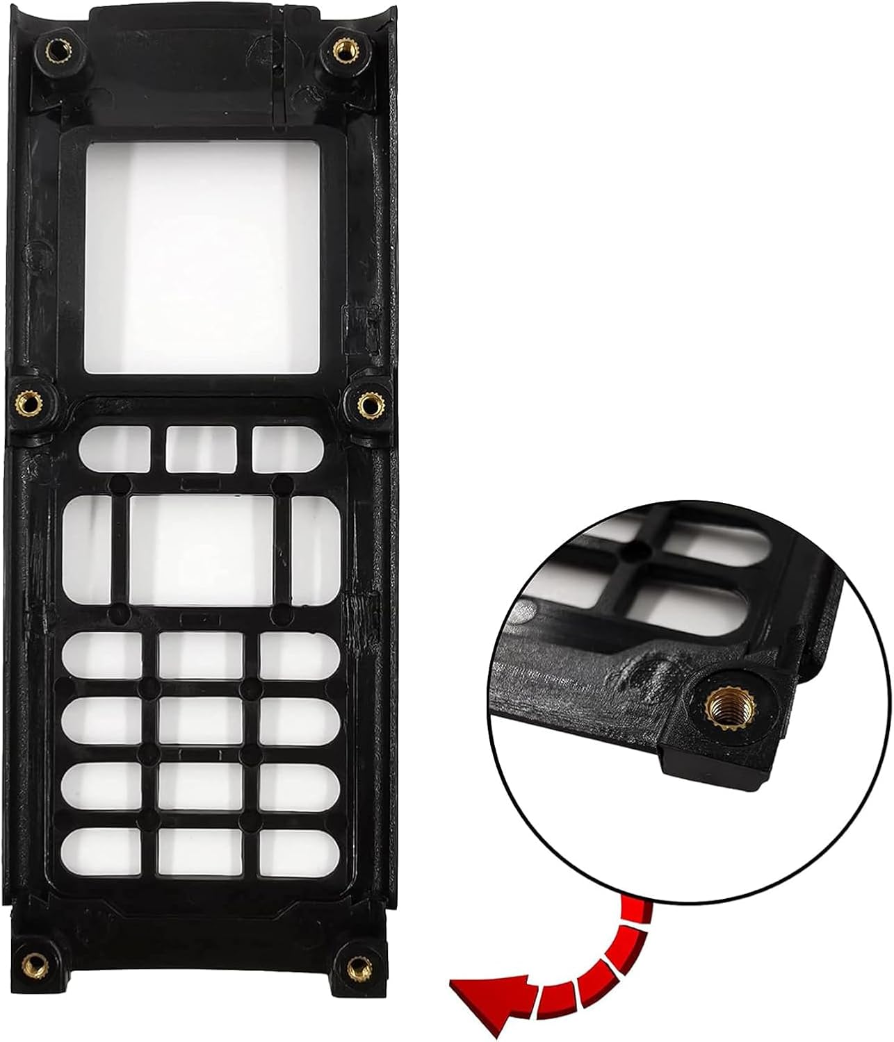 Replacement Black Front Repair Housing Case for APX8000 APX6000 M3 Full-Keypad Radio with Rubber Keypad