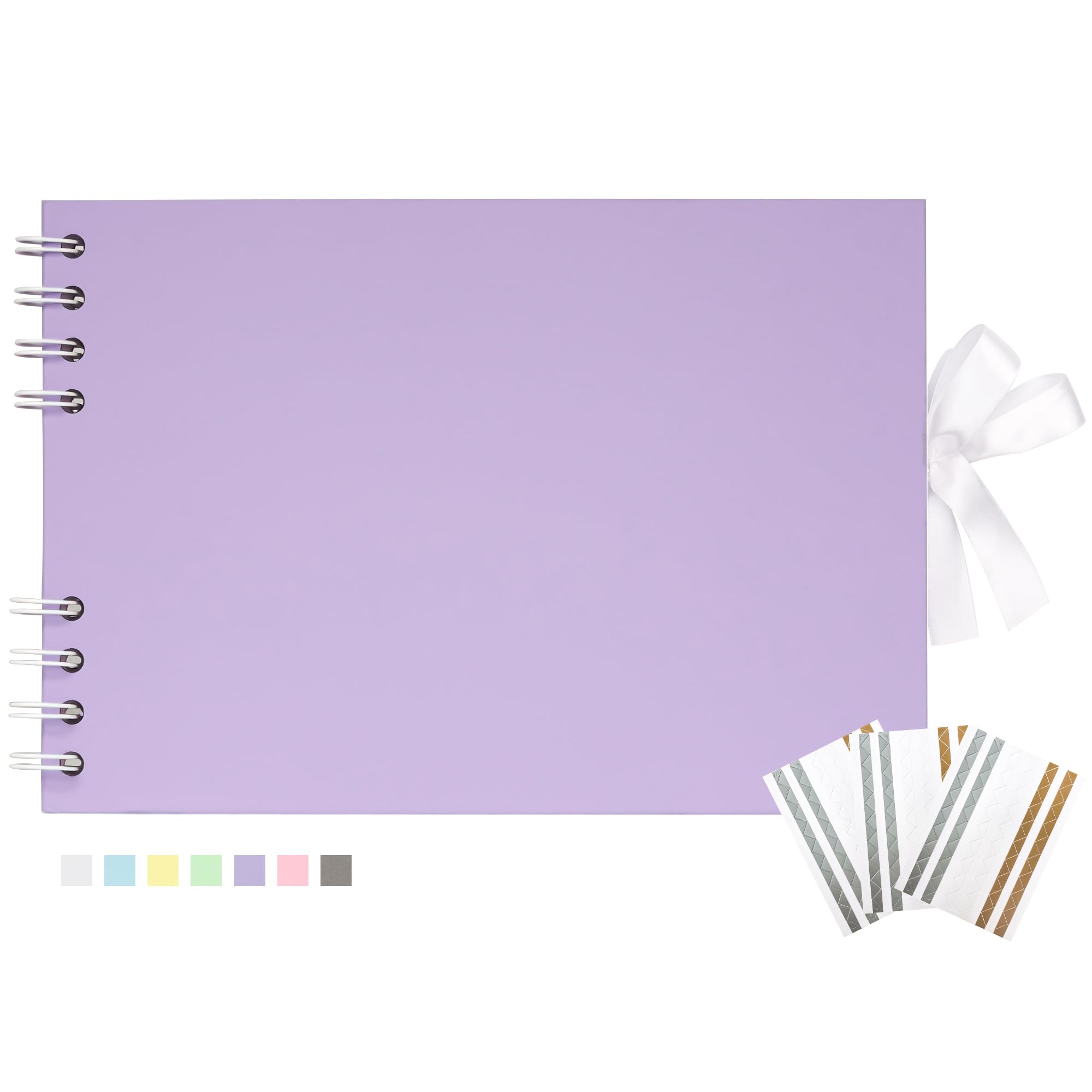 Hiwhy Kraft Paper Scrapbook Album - 11x8 Inches, 40 Pages - DIY Memory Book For Wedding, Family, Travel Photos