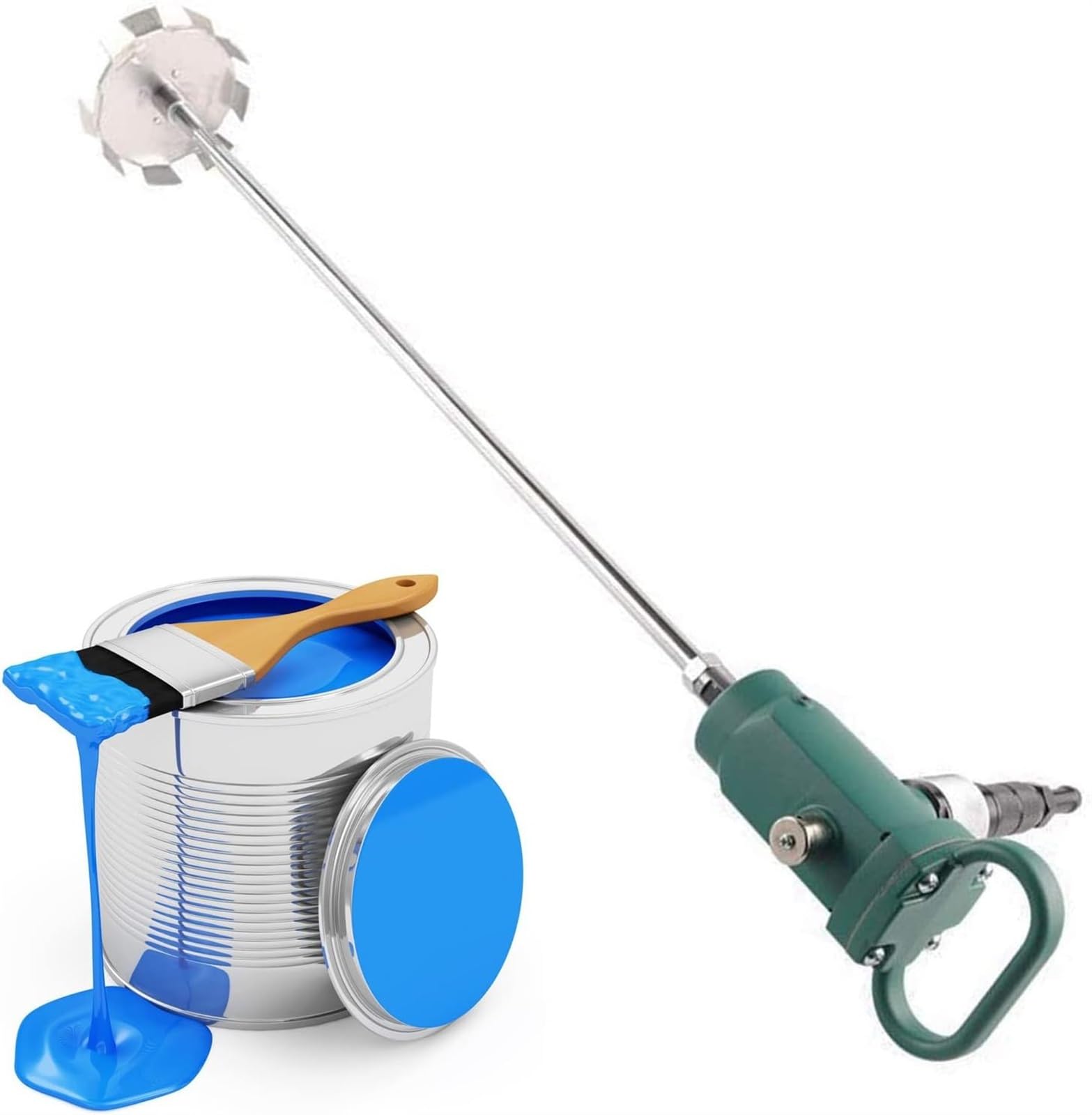 Miscelatore Pneumatico per Vernici, Miscelatore Pneumatico in Acciaio Inossidabile da 680 W, agitatore ad Aria per Vernici, velocità Regolabile, dissipazio(
