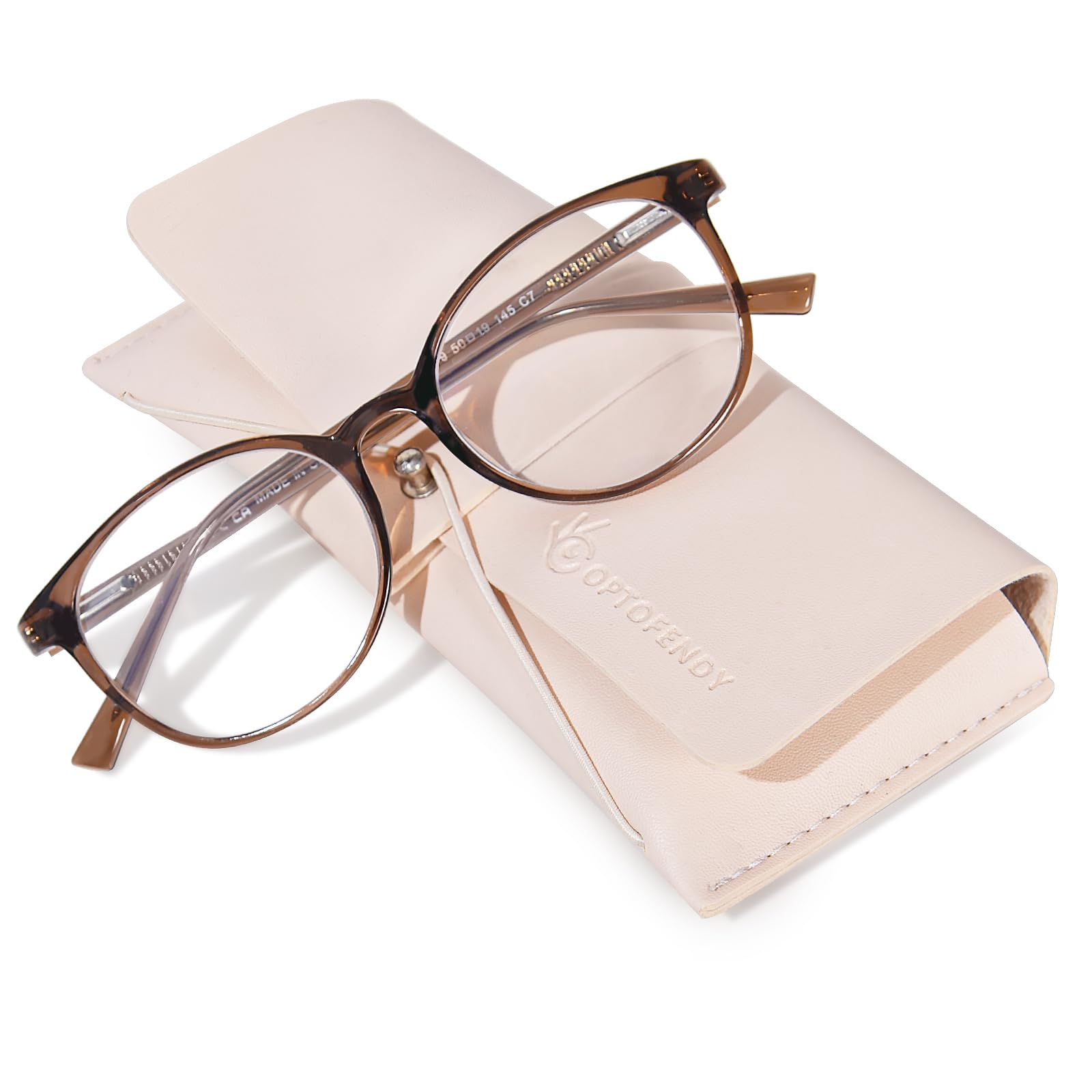 OPTOFENDY TR90 Reading Glasses for Women, Fashion Round Blue Light Blocking Computer Readers with Anti Eyestrain & UV Glare