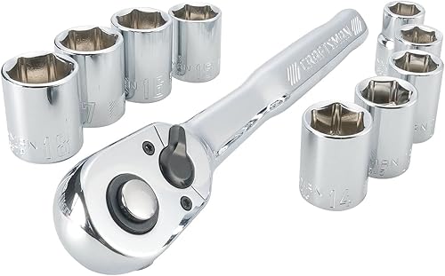 CRAFTSMAN Juego de herramientas mecánicas, juego de llaves de zócalo, MM, unidad de 38 pulgadas (CMMT34554)