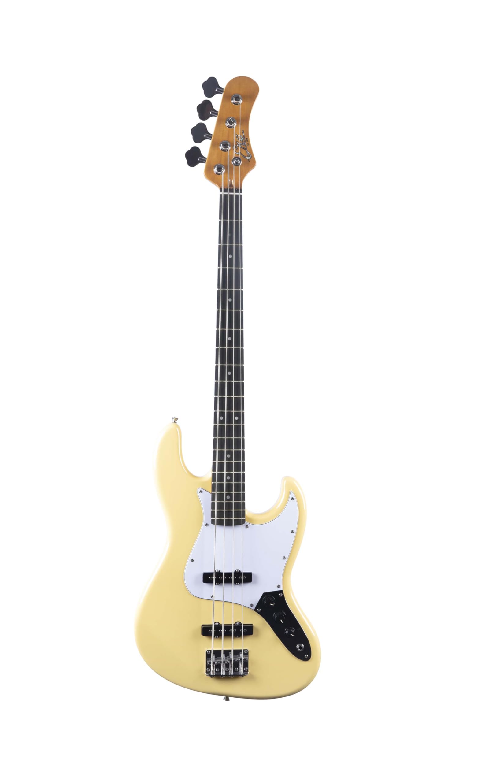 EKO GUITARS – Basso Elettrico JB‑300, Corpo Pioppo, Manico Acero, Tastiera Laurel, 2 Pickup JB, Ponte Vintage, 21 Tasti, Colore Cream