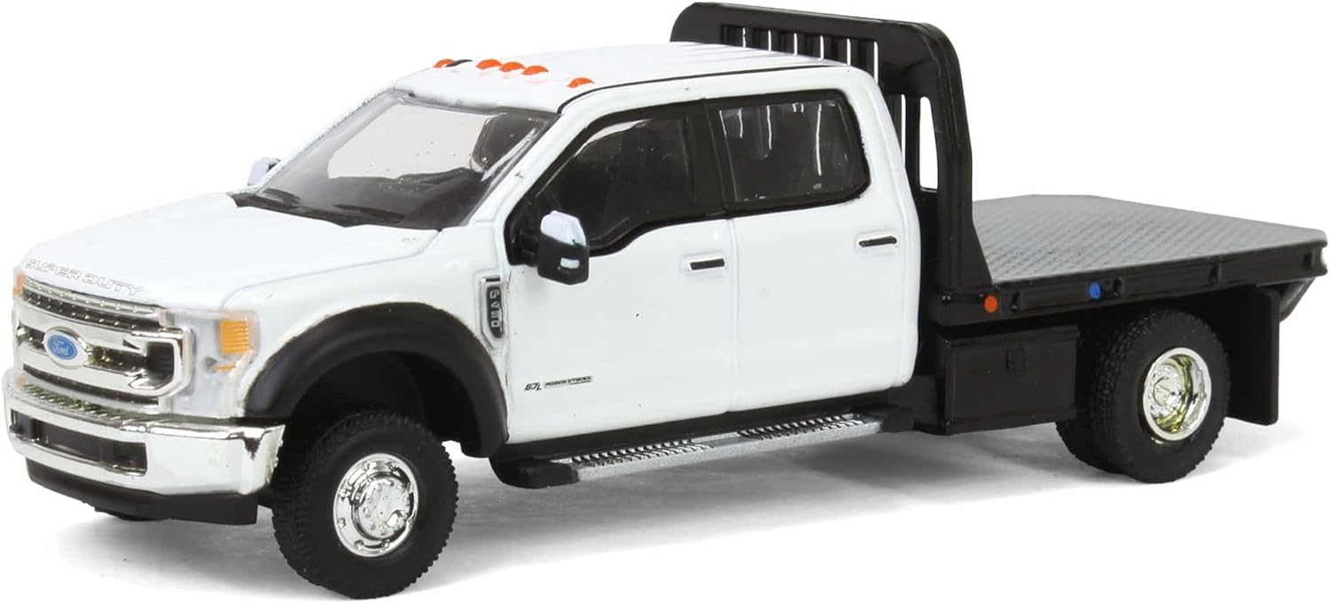 Truck 1/64 2020 F-450 XLT Super Duty Dually Flatbed White Exclusive 51395-B