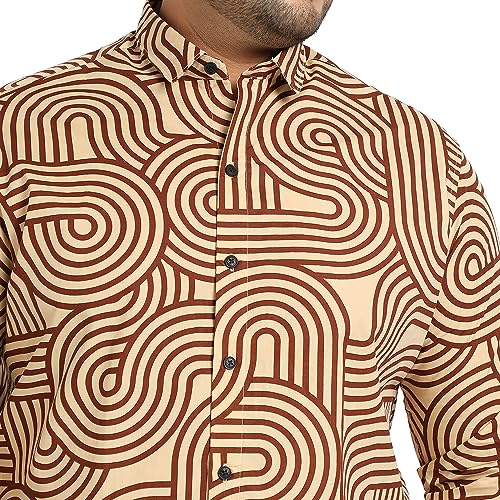 Image of Instafab Plus Men's Shirt for Casual Wear | Spread Collar | Short Sleeve | Button Closure | Plus-Size Fit | Cotton Shirt Crafted with Comfort Fit for Everyday Wear