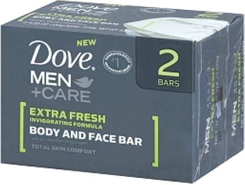 Dove Men+Care Body & Face Bar, Extra Fresh, 2 barras, 4.25 oz ea (paquete de 8)8