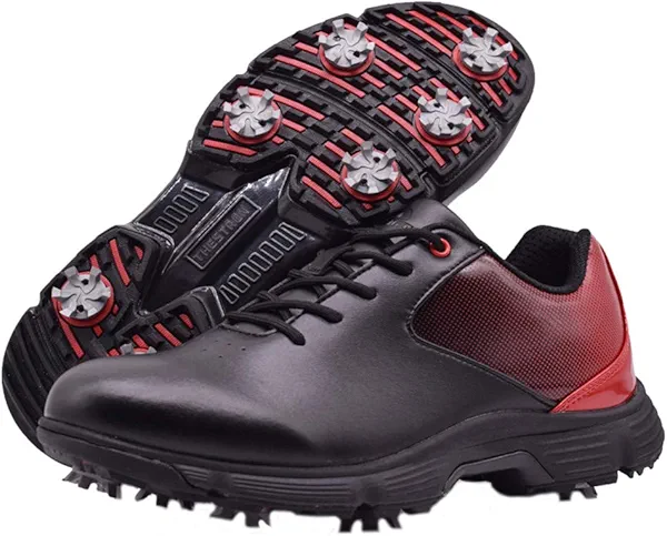 THESTRON Men Golf Shoes Mesh Breathable Breathable Golf Walking Sport Sneakers 7 Spikes Golf Trainers