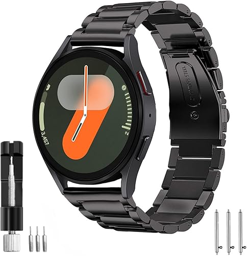 Band Compatible with Samsung Galaxy Watch 7 6 5 4 Band 40mm 44mm 45mm/Watch 6 4 Classic 42mm 46mm 43mm 47mm,Metal Stainless Steel Bands Strap Men