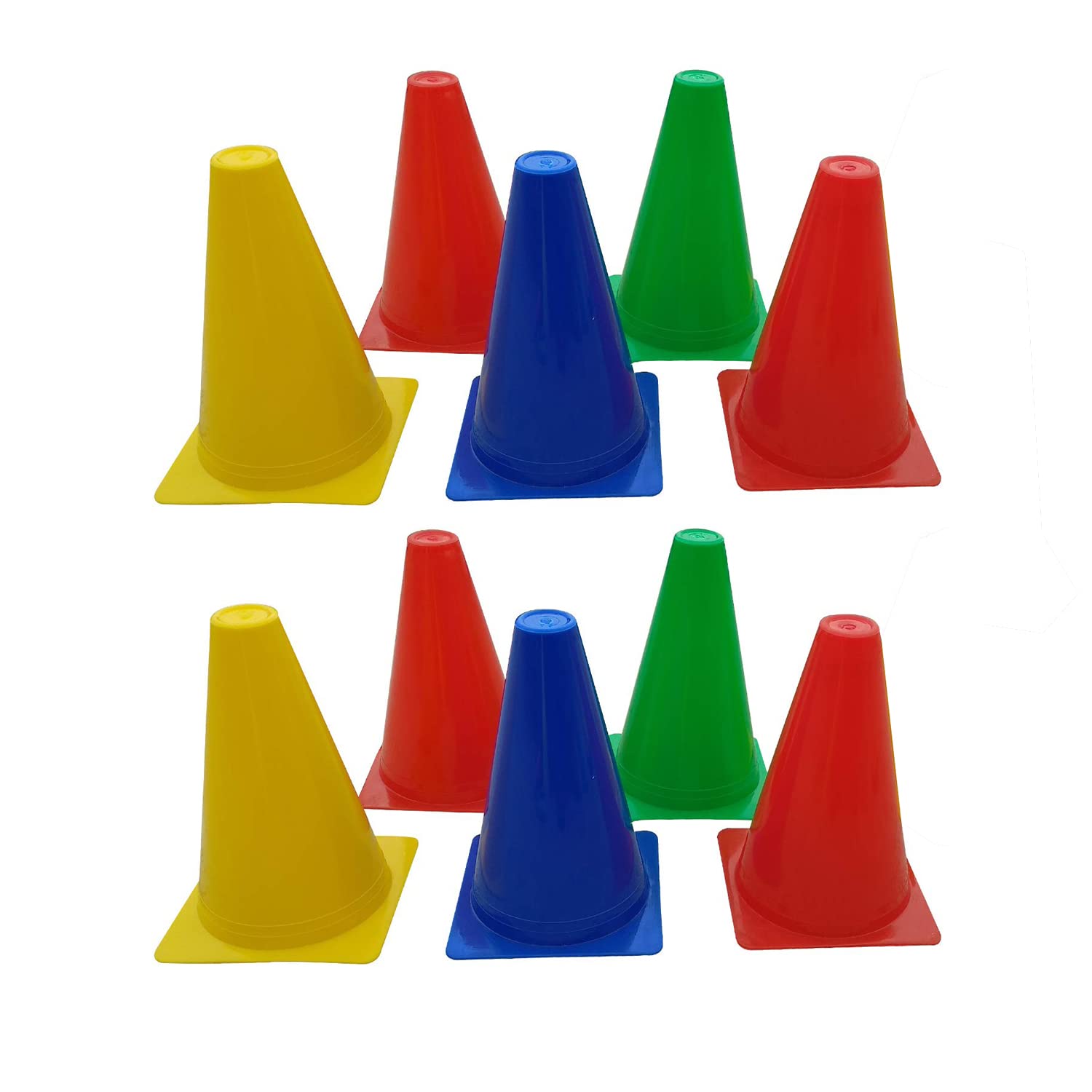Nucative Plastic Heavy Marker Cones (Red, Yellow, Orange Blue, 6 Inch) - Pack of 10 Marker Cones (6 Inch) for Soccer Cricket Track and Field Sports, Football Saucer Cone, Cone for Sports-image-38
