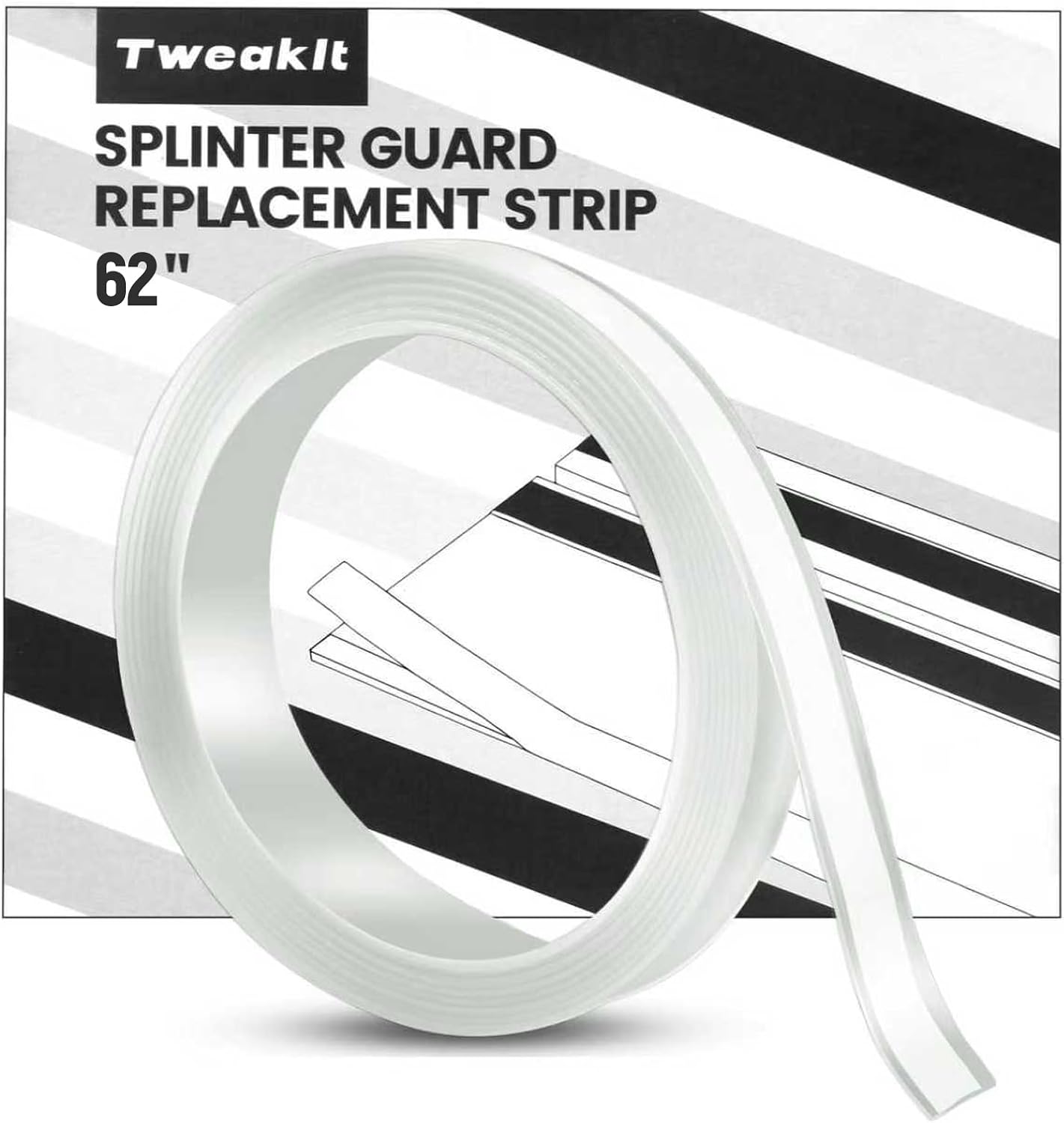 118" Splinter Guard Replacement Strip – Compatible Festool Guide Rails | for FS/2, 1400/2, FSK Track Saws – Tape Accessories, White Transparent, Easy-to-Replace