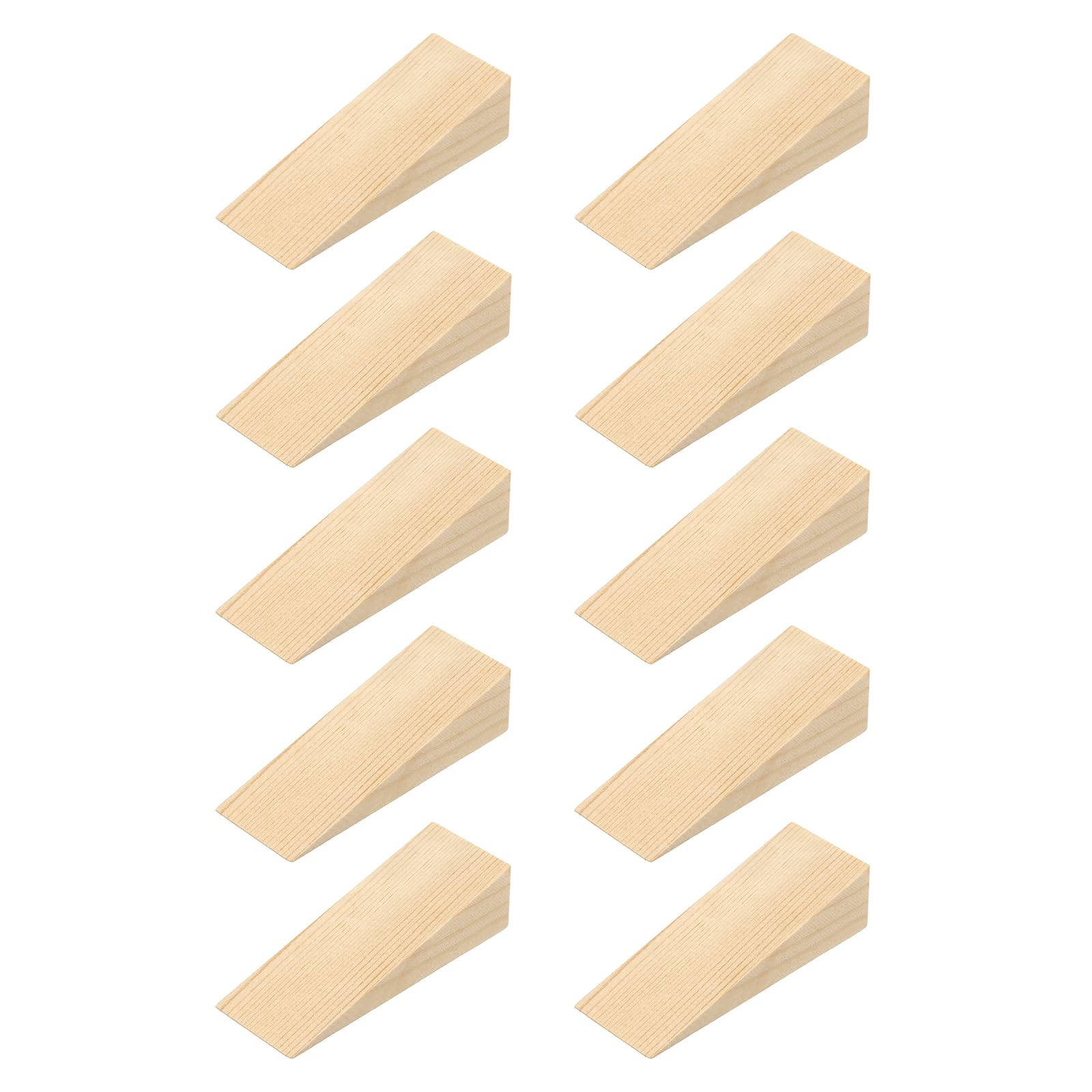 sourcing map 10Pcs Wooden Door Stopper, 80 x 30 x 20mm Non-Slip Solid Wood — image 1