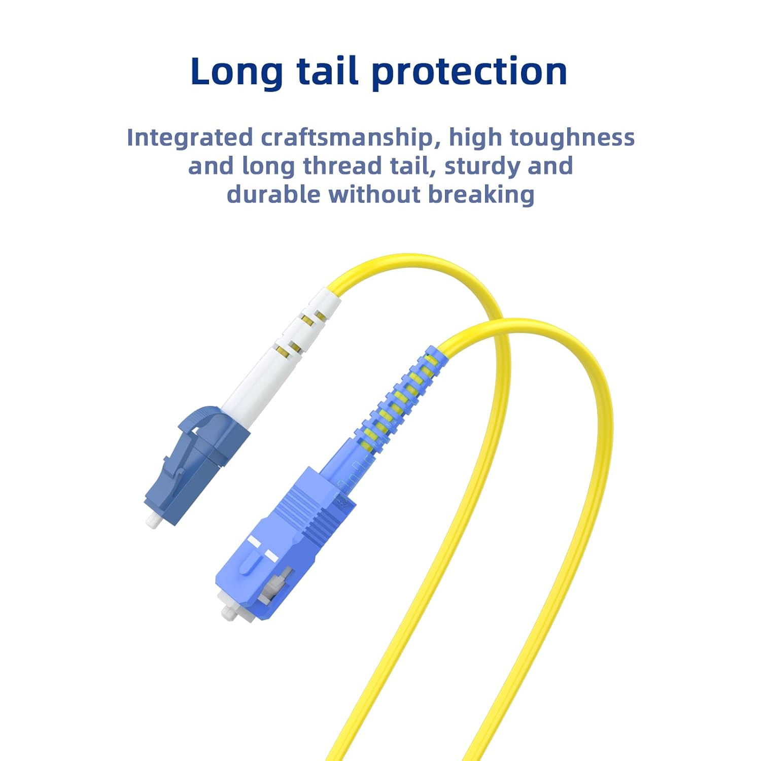 50Meters 164ft Optic Patch Cable LC UPC to SC UPC,Single Mode Simplex Fiber Cable,9/125μm LSZH Fiber Patch Jumper,Single Core Optical Patch Cord,Yellow