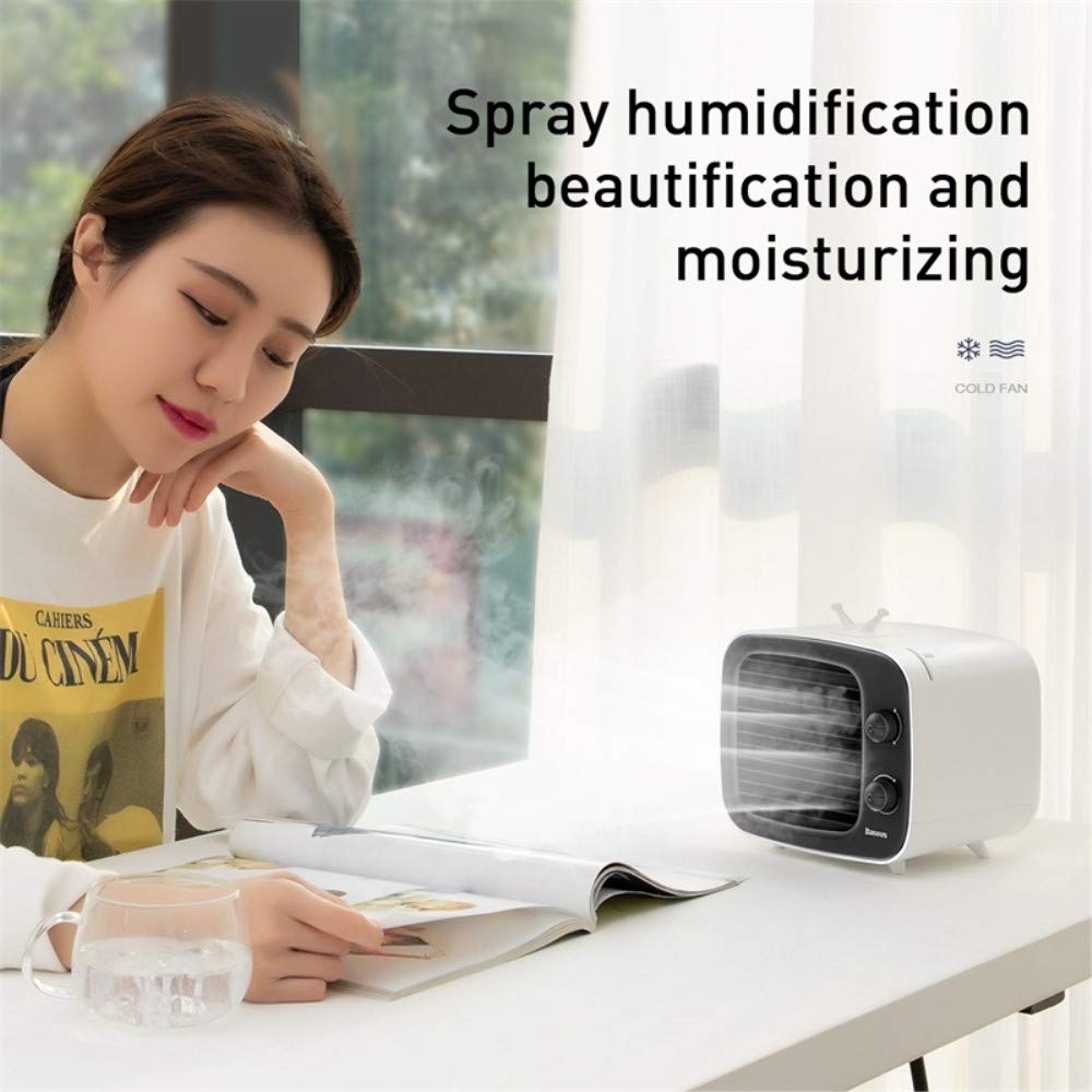 Woman enjoying the spray humidification from the cooler