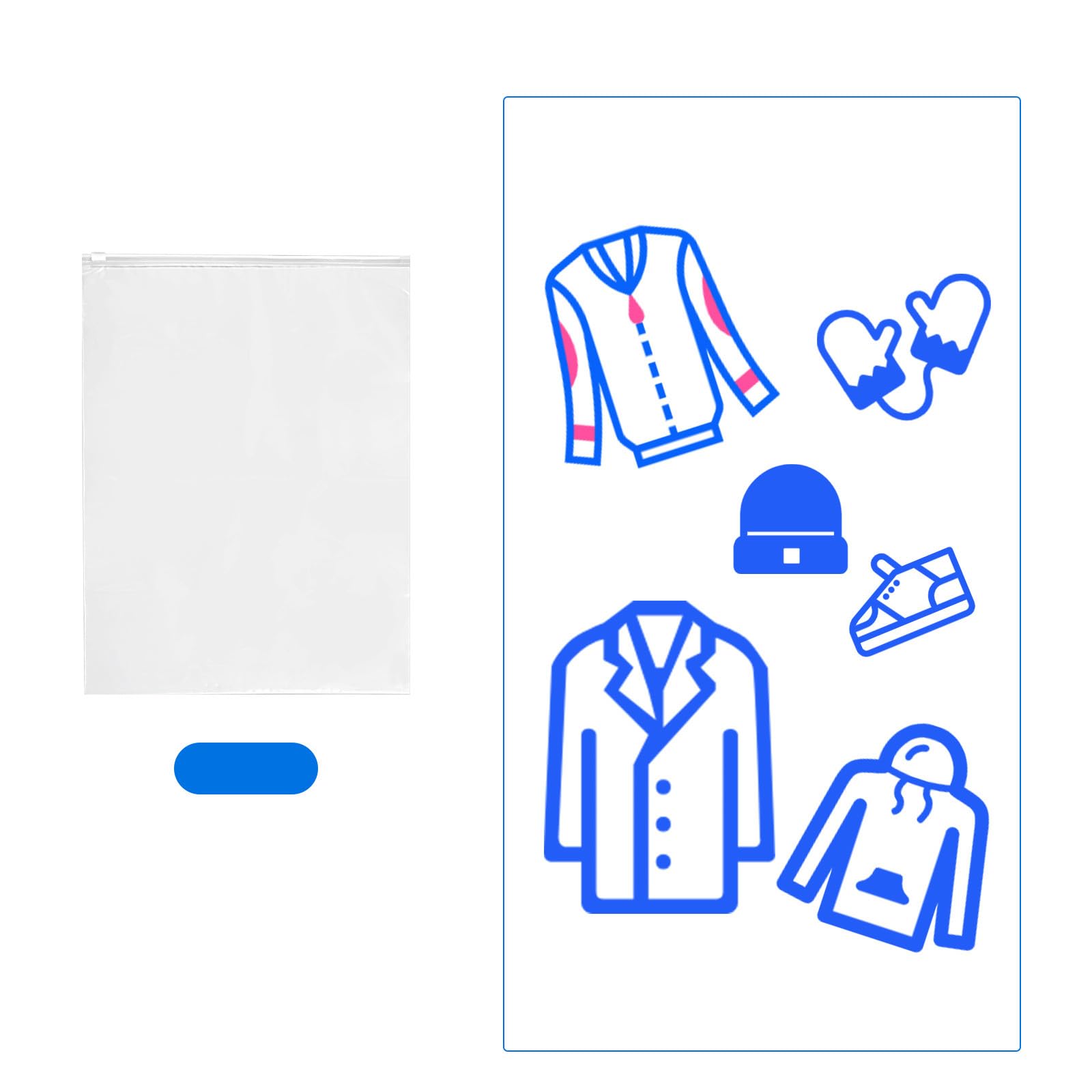 25 Pièces Pochette Voyage Sachet Plastique Zip 3 Tailles Etanche Sac de Rangement Non Poreux Sac Vetement Mat Pochette Rangement pour Chaussures, Costume, Maquillage, Sous-Vêtements