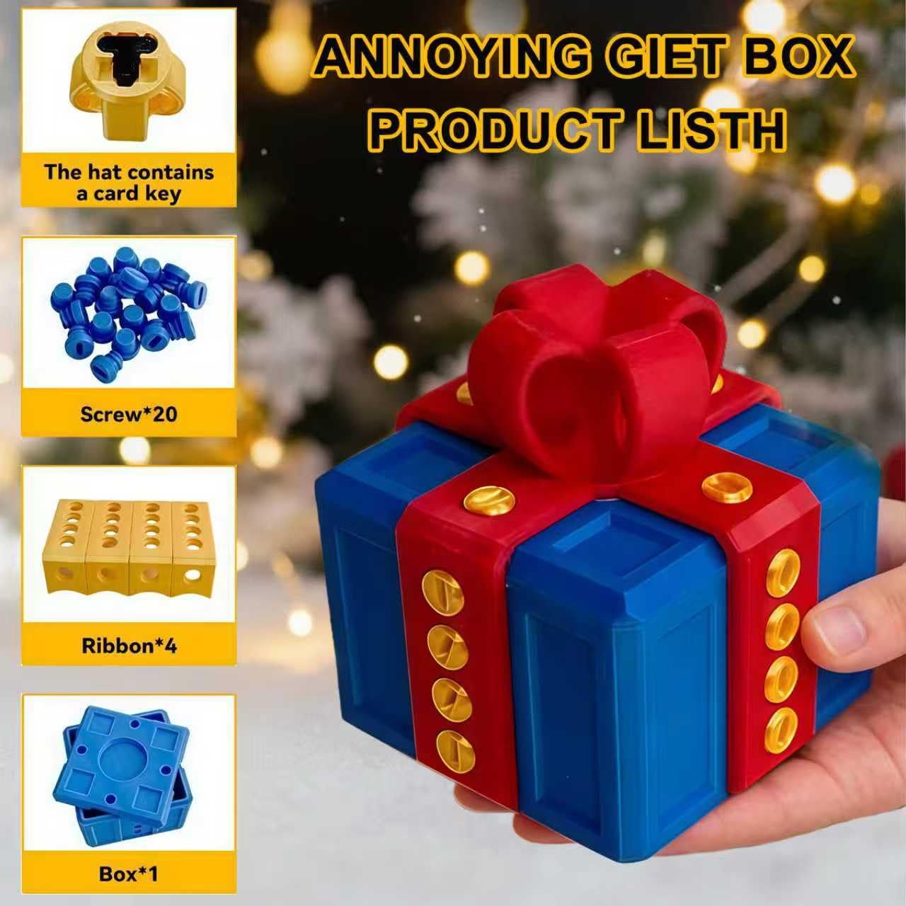 Shelprojsu Funny Valentines Day Gifts/Prank Box with Finger Gift Box/Surprise Box with Finger/Annoying 3D Printed Screw Gifts Boxes Ideal Gift for Lovers Birthday,Christmas,Halloween (Color/J)