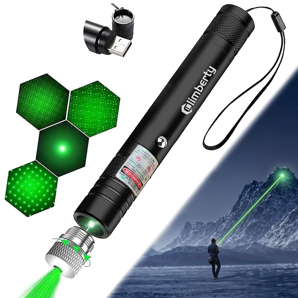 Climberty® Laser Light USB Rechargeable Green Laser Pointer, 2000 Metres Laser Pointer High Power Pen, Cat Laser Toy, Long Range Green Laser Pointer for Presentations, Stargazing, Hiking (Green Light)-picture-27