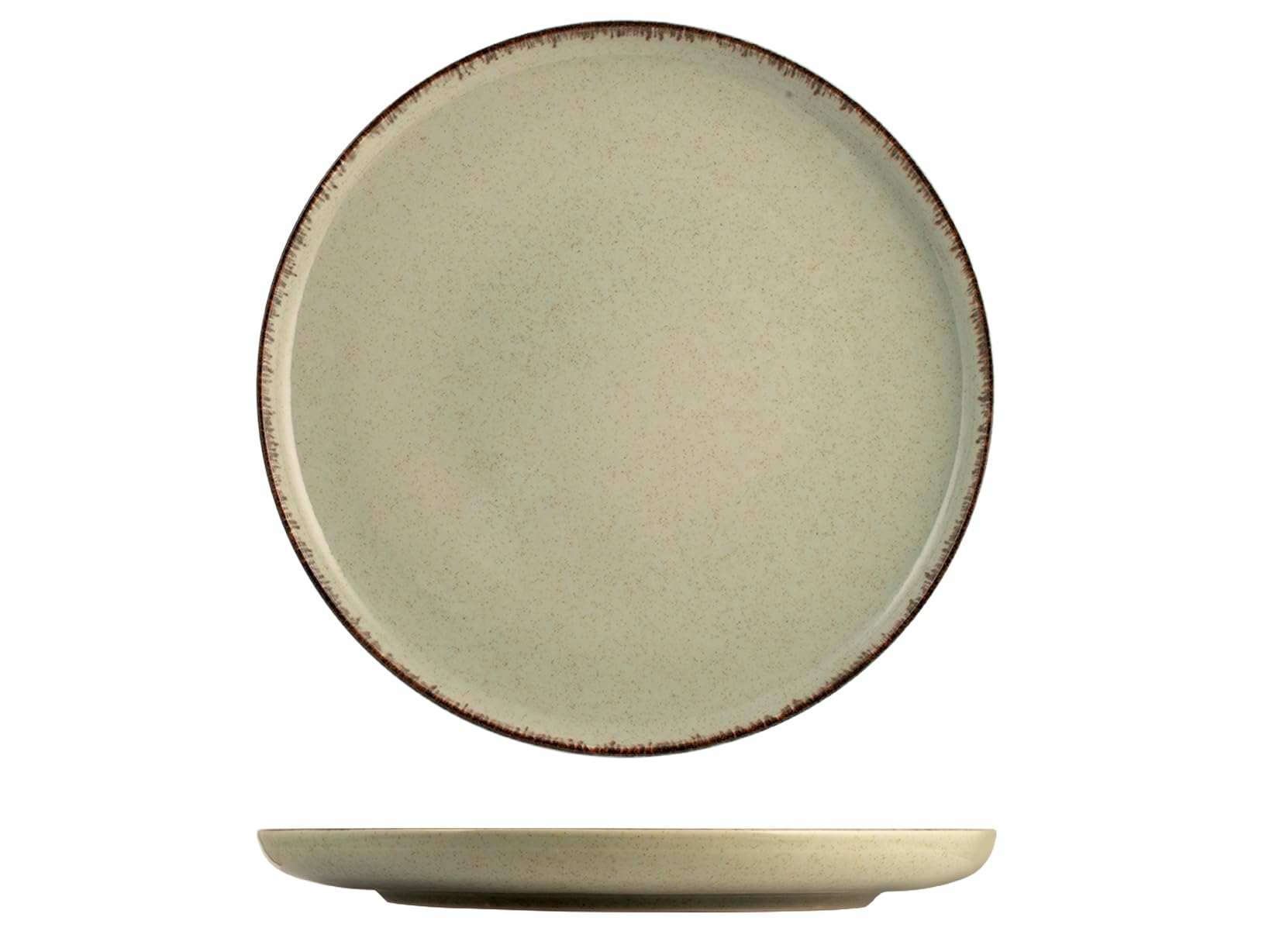 H&H Set 6 Piatti Piani Pearl – Ø27 cm – Piatti in Porcellana Verde Eleganti e Resistenti – Ideali per Portate Principali e Secondi – Lavabili in Lavastoviglie e Microonde