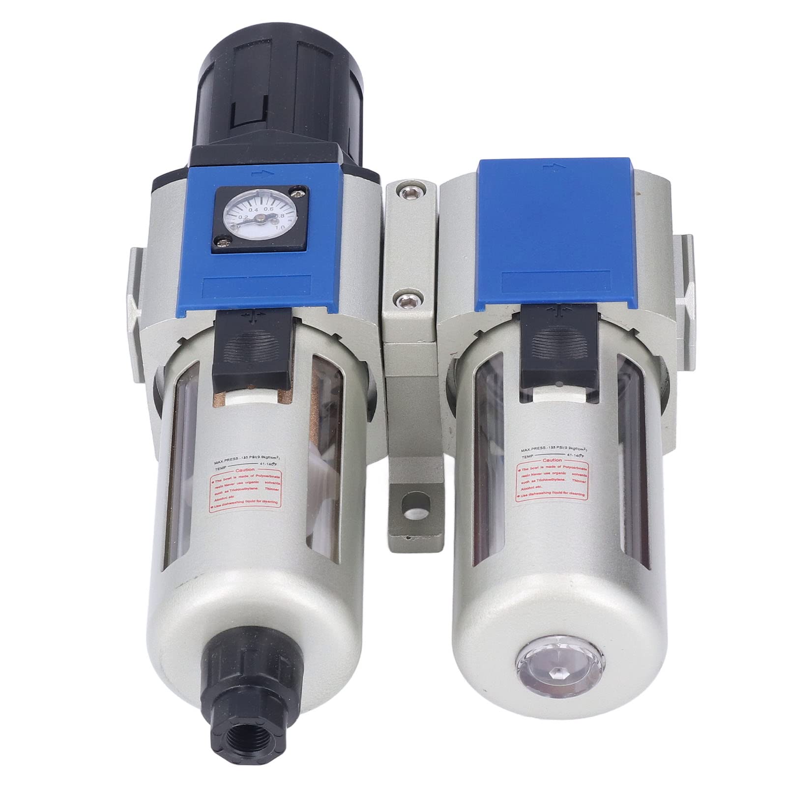 Garosa Combo de Lubricador y Regulador de Filtro de Aire Comprimido, Unidad de Tratamiento de Fuente de Aire de Aleación de Aluminio PT3 8 PT1 2, Filtración de 40 Micrones, 0,15 a 0,9 MPa para