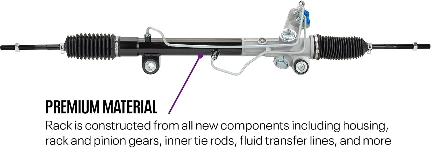 Speedway Motors 1982-88 High-Flow T-Bird Power Steering Rack & Pinion for Mustang II Crossmembers, Includes AN -6 Adapters, Direct Fit Upgrade, Superior Build Quality