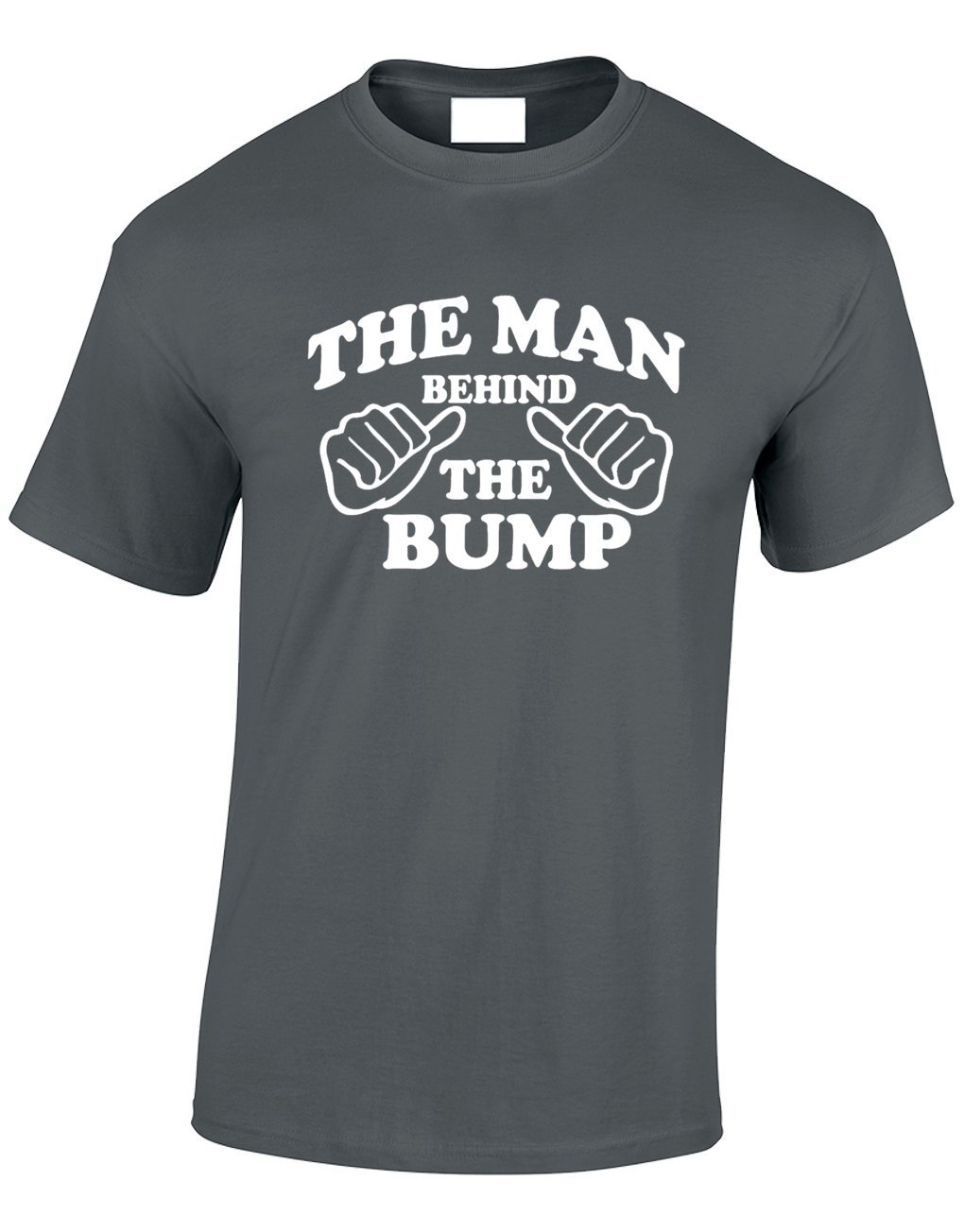 Crown Designs The Man Behind The Bump Funny Cool for Men & Teenagers T-Shirts Tops - Charcoal/Medium