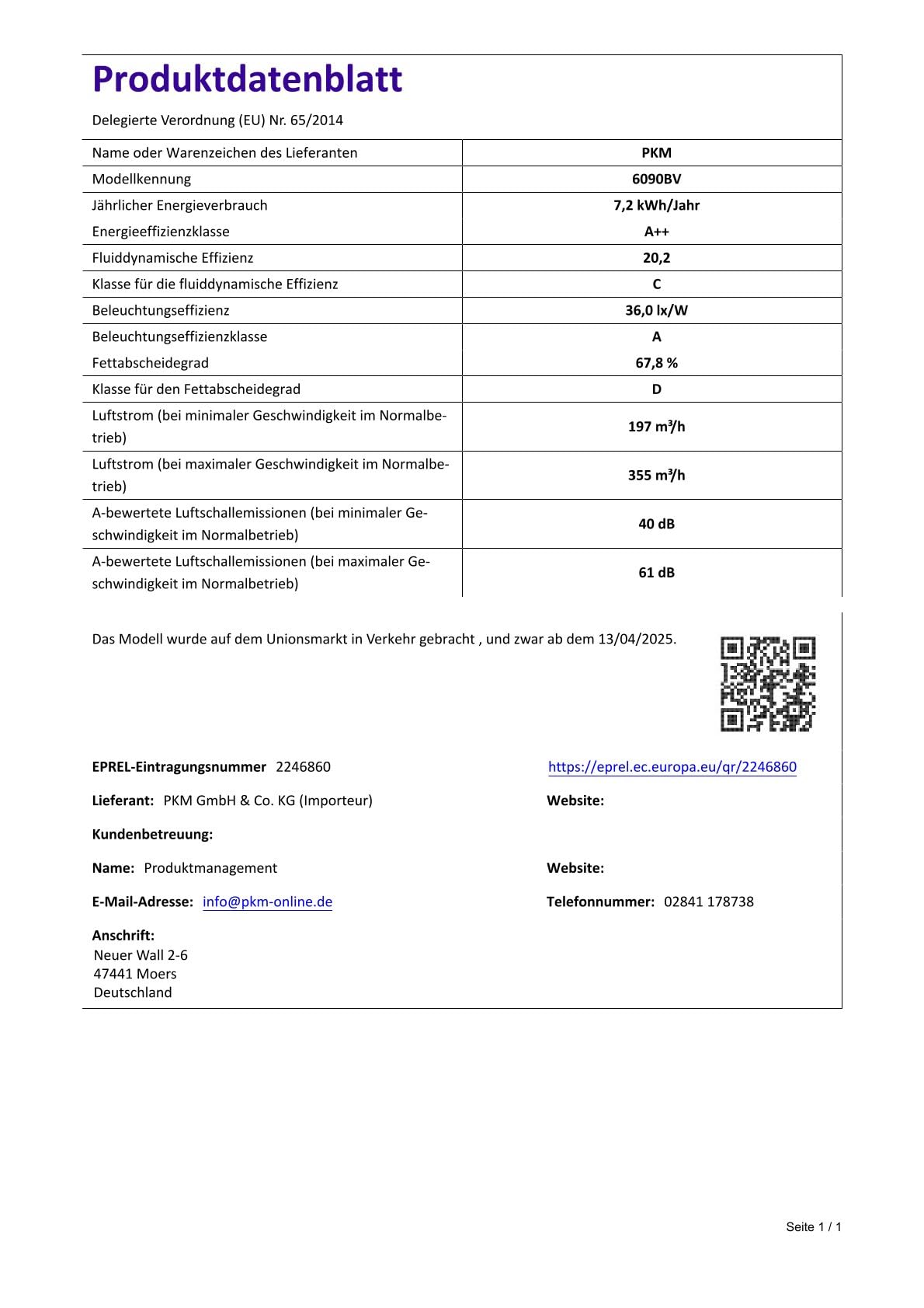 PKM 6090BV - Cappa aspirante da parete, con filtro a carbone, in lamiera d'acciaio nera, 60 cm, illuminazione a LED, classe di efficienza energetica A++