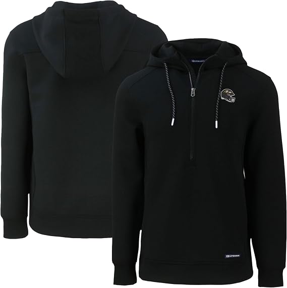Cutter & Buck Men's NFL Helmet Roam Eco Half-Zip Recycled Pullover Hoodie