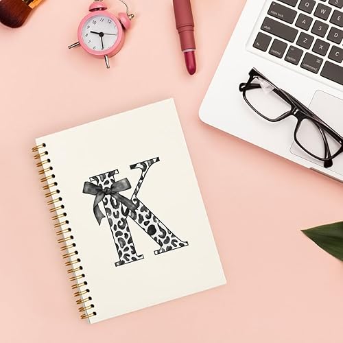 Miniatura 136 de Bnwepo Initial Leopard Letter T Notebook Journal, Preppy Bow Monogrammed Monogram Gifts for Women, Monogram Notebook Journal, Personalized Notebook