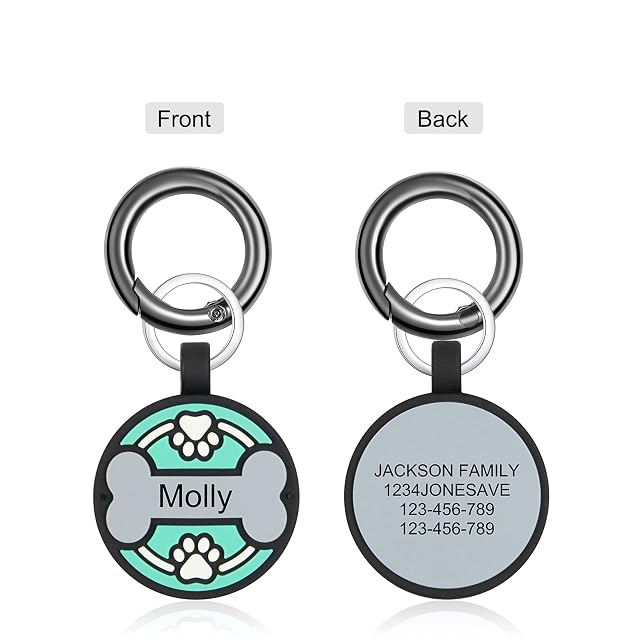 Foto 2 de 8 de jewelora Versión mejorada Escultura Placas de identificación para perros personalizar Etiquetas de ID…
