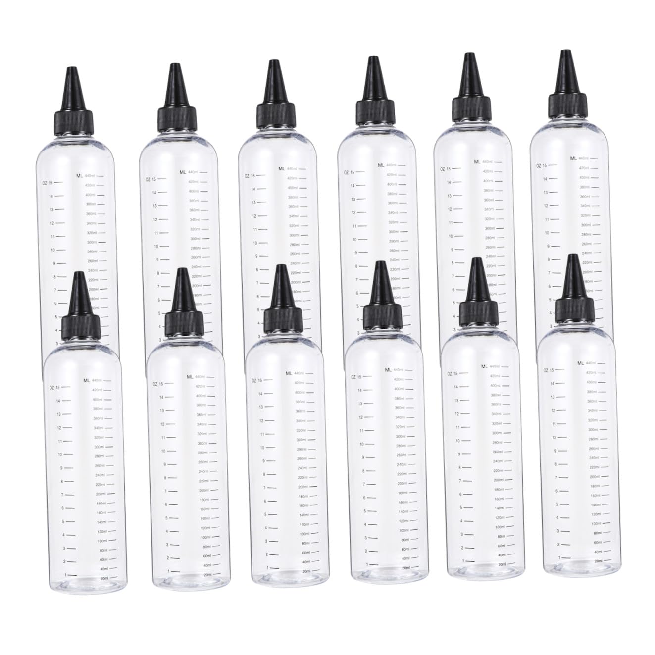 Hohopeti Botellas Exprimibles De Plástico Transparentes 12 Unidades 500 Ml Boquilla Dosificadora Para Peluquería Medición Precisa Cuidado Del Cabello Uso Profesional