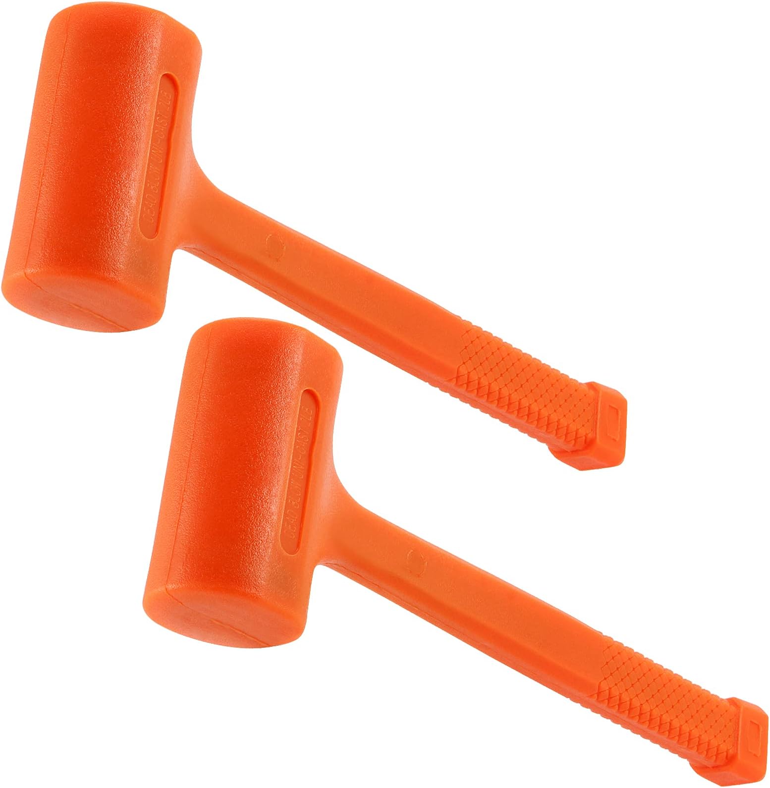2 Piece 4 Lb 14" x 5.3" Dead Blow Hammer Orange, Durable Rebound Resistant Dead Blow Hammer with Non-Slip Grip, Non-Marring Dead Blow Mallet