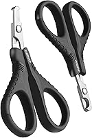 JAZZZNAP Cat Nail Clippers for Kittens, Puppies, Birds & Rabbits - Sharp Stainless Steel, Safe Curved Blades, Non-Slip Handle (Black)