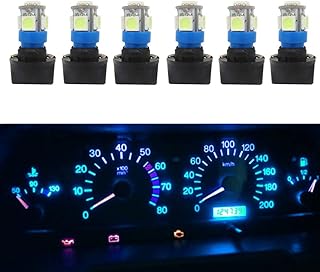 WLJH 6Pack Ice Blue Led T10 Light Bulbs 194 168 PC161 Miniature Automotive Light Bulb Instrument Panel Light Cluster Dashboard LED Bulbs with Twist Lock Socket