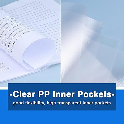 Miniatura 3 de Paquete de 4 libros de presentación A4, carpeta con fundas de plástico, 40 bolsillos con protectores de hojas, libro de exhibición de carpetas de