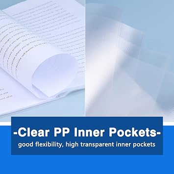 (Pack of 4) A4 Display Book Presentation Book with 40 Transparent Pockets Presentation folders for school and office