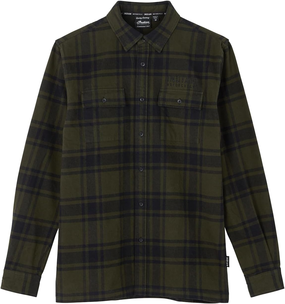 Indian Motorcycle Men's San Jose Plaid Shirt, Green - 2864935