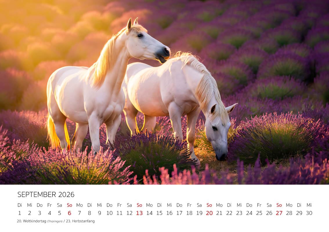 Edition Seidel Premium Kalender Pferde in der Natur 2026 Format DIN A4 Wandkalender Pferdekalender Tiere Fohlen Stute Hengst